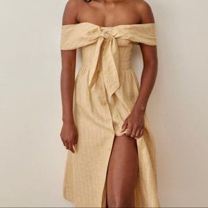 Reformation Yellow midi barrington dress